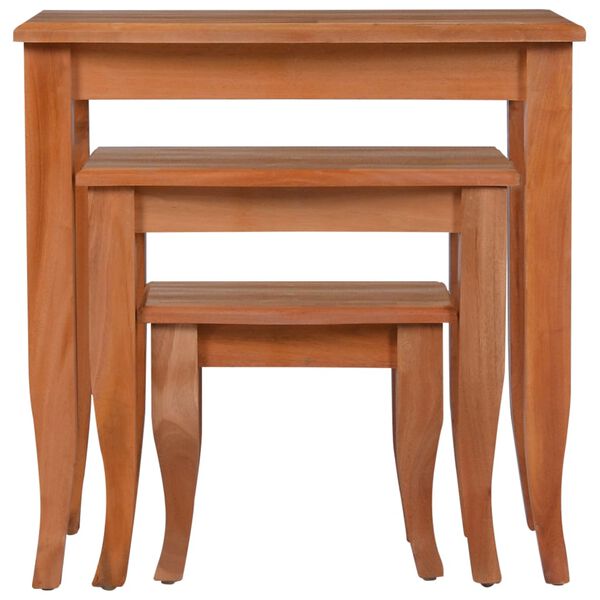 vidaXL Nesting Side Tables 3 pcs Solid Wood Mahogany