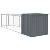 vidaXL Chicken Cage with Run Anthracite 110x405x110 cm Galvanised Steel