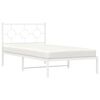 vidaXL Metal Bed Frame without Mattress with Headboard White 100x200cm