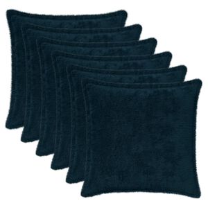 vidaXL Cushion Cover 6 pcs HOUTEN Navy Blue 30 x 30 cm Faux Rabbit Fur