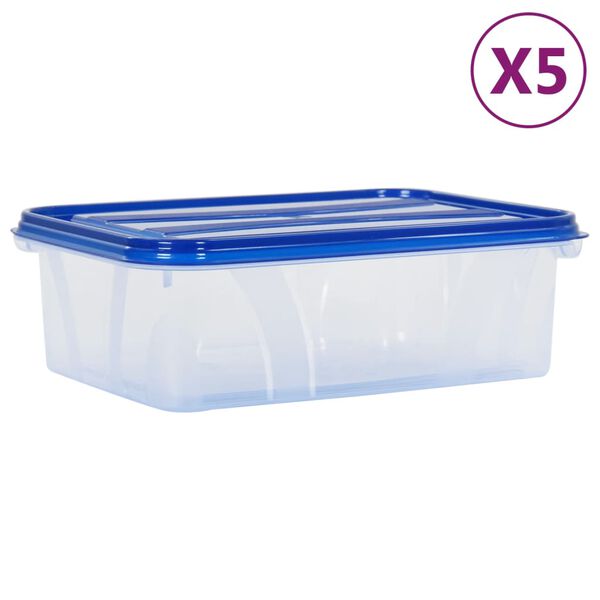 vidaXL Food Storage Containers with Lids 5 pcs PP