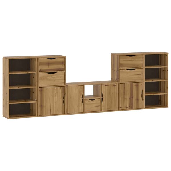 vidaXL 5 Piece TV Units with Storage ODDA Solid Wood Pine