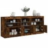 vidaXL Sideboard with LED Lights Smoked Oak 181.5x37x67 cm