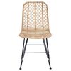 vidaXL Dining Chair 2 pcs Natural 44.5 x 55 x 85 cm Rattan and Iron