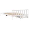 vidaXL Bed Frame without Mattress White 135x190 cm Double Solid Wood Pine