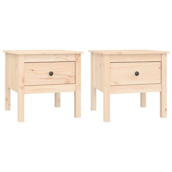vidaXL Side Tables 2 pcs 50x50x49 cm Solid Wood Pine