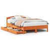 vidaXL Bed Frame without Mattress Wax Brown 135x190 cm Double Solid Wood Pine
