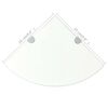 vidaXL Corner Shelf with Chrome Supports Glass Clear 25x25 cm