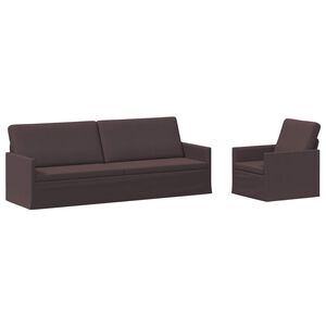 vidaXL Sofa Set 2 pcs Dark Brown Fabric