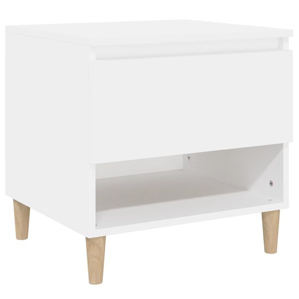 vidaXL Bedside Table White 50x46x50 Engineered Wood