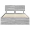 vidaXL Bed Frame Grey Sonoma 160 x 200 cm Solid Pine Wood