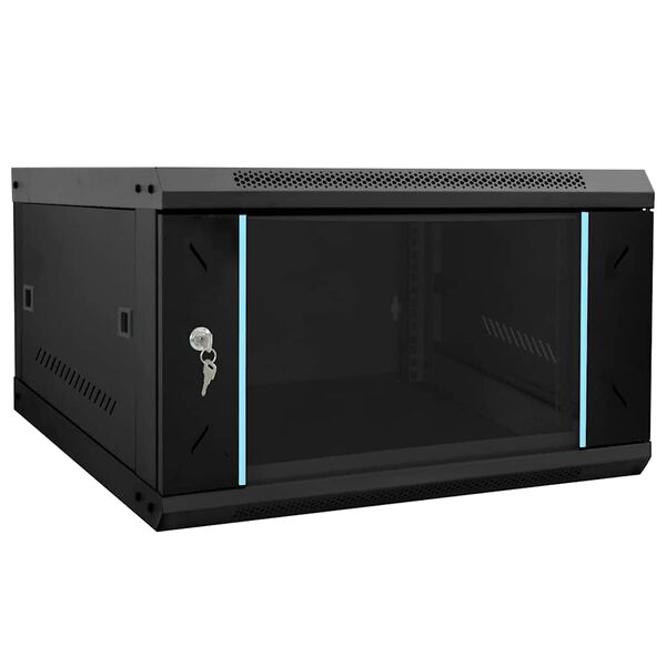 vidaXL Network Cabinet with Storage Black 53 x 60 x 30 cm Steel