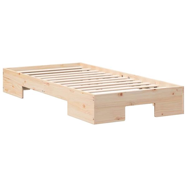 vidaXL Floor Bed Frame with Storage Brown 75 x 190 cm Solid pine wood
