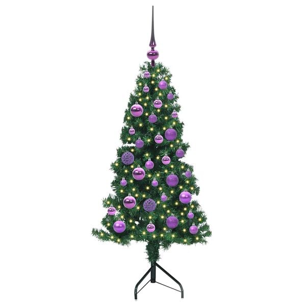 vidaXL Corner Artificial Christmas Tree Green 120 cm PVC and Metal