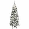 vidaXL Artificial Christmas Tree with 300 LEDs with Stand White 180 cm