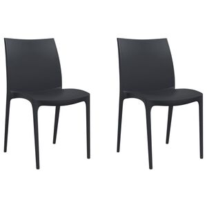vidaXL Garden Chairs 2 pcs Anthracite 50x46x80 cm Polypropylene