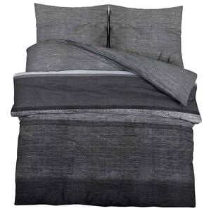 vidaXL Duvet Cover Set Dark Grey and Black 260x220 cm Cotton