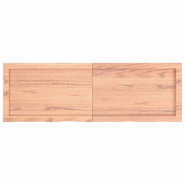 vidaXL Wall Shelf Light Brown 120x40x(2-6) cm Treated Solid Wood Oak