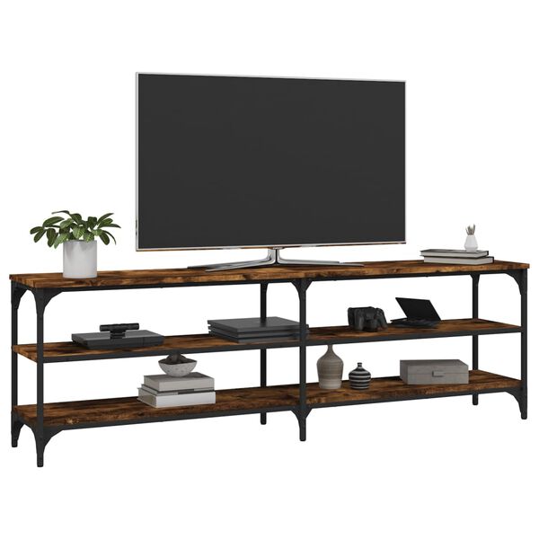 vidaXL TV Cabinet Smoked Oak 160x30x50 cm Engineered Wood
