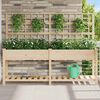 vidaXL Garden Planter Beige 203.5 x 54 x 152.5 cm Solid Fir Wood