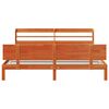 vidaXL Bed Frame with Headboard 2 pcs Wax Brown Solid Pine Wood