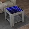 vidaXL Coffee Table with LED Grey Sonoma 53x53x45 cm Engineered Wood
