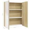 vidaXL Bathroom Mirror Cabinet 60x15x75 cm MDF White and Oak