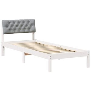 vidaXL Bed frame White and light grey 80 x 200 cm Solid pine wood