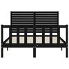 vidaXL Bed Frame without Mattress Black Double Solid Wood Pine