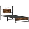 vidaXL Bed Frame without Mattress Smoked Oak 75x190 cm Small Single Engineered Wood