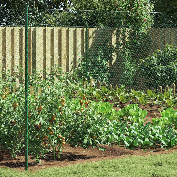 vidaXL Chain Link Fence Green 2 x 20 m Steel