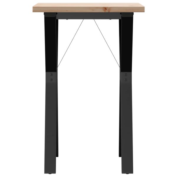 vidaXL Dining Table Y-Frame 50x50x75.5 cm Solid Wood Pine and Steel