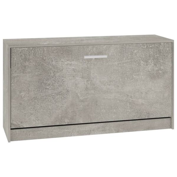 vidaXL Shoe Bench Concrete Grey 80x24x45 cm Engineered Wood
