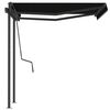 vidaXL Manual Retractable Awning with Posts 3.5x2.5 m Anthracite