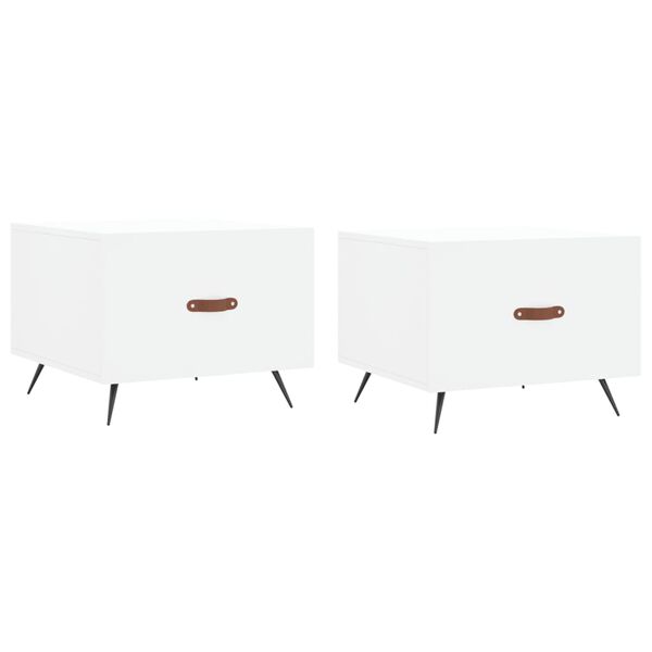 vidaXL Coffee Tables 2 pcs White 50x50x40 cm Engineered Wood