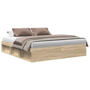 vidaXL Bed Frame without Mattress Sonoma Oak 200x200 cm