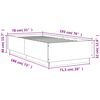 vidaXL Bed Frame without Mattress Concrete Grey 75x190 cm Small Single
