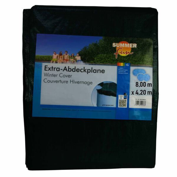 Summer Fun Winter Pool Cover Oval 800 cm PVC Green