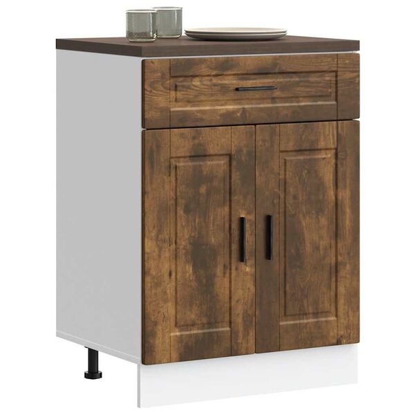 vidaXL Kitchen Base Cabinet Porto Smoked Oak Engineered Wood
