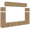 vidaXL 8 Piece TV Cabinet Set Wall-mounted Artisan Oak Engineered Wood