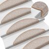 vidaXL Stair Mats 10 pcs 56x17x3 cm Light Brown Half Round
