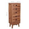 vidaXL Sideboard with 5 Drawers 40x30x100 cm Solid Teak Wood