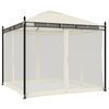 vidaXL Gazebo with Mesh Walls Cream 2.93x2.93 m Steel