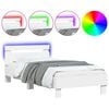vidaXL Bed Frame without Mattress with LED Lights White 75x190 cm Small Single