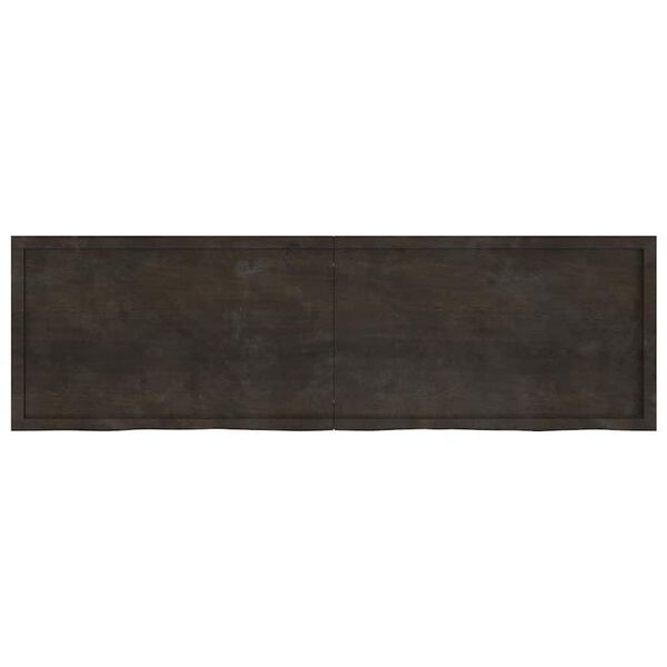 vidaXL Bathroom Countertop Dark Brown 200x60x(2-4) cm Treated Solid Wood