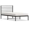 vidaXL Metal Bed Frame without Mattress with Headboard Black 100x200cm