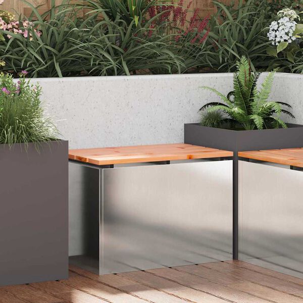 vidaXL Garden Bench Silver 60 x 40 x 43 cm Stainless steel