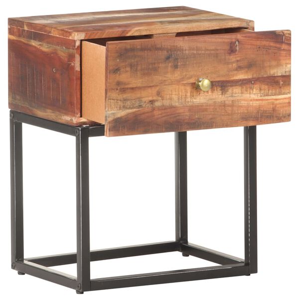 vidaXL Bedside Table 40x30x50 cm Rough Acacia Wood