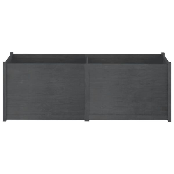 vidaXL Garden Planter Grey 200x50x70 cm Solid Pinewood