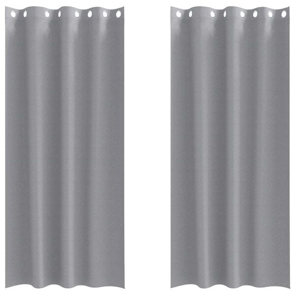 vidaXL Blackout Curtains with Rings 2 pcs Light Grey 245 x 140 cm